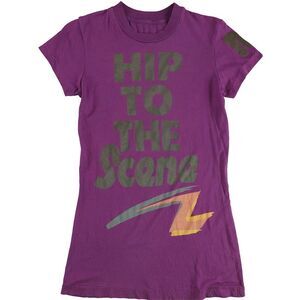 Rebel Yell Womens Hip to the Scene Graphic T-Shirt, purple, XS
